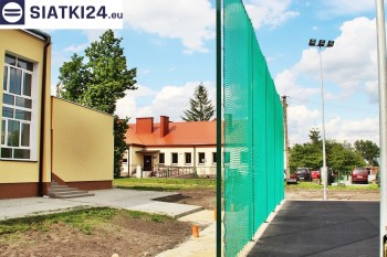Siatki Warszawa - Zielone siatki ze sznurka na ogrodzeniu boiska orlika dla terenów Warszawy